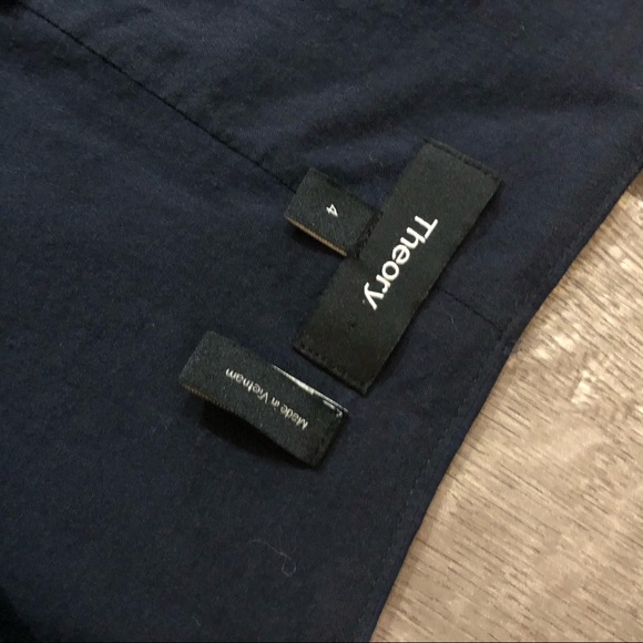 Theory navy spring poplin dress 4 - Picture 3 of 5